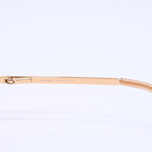 極美品 CHANEL シャネル ハーフリム サングラス アイウェア 4104-B c.125/8Z サイズ62□15 120 ココマーク ラインストーン 中古 4a004489