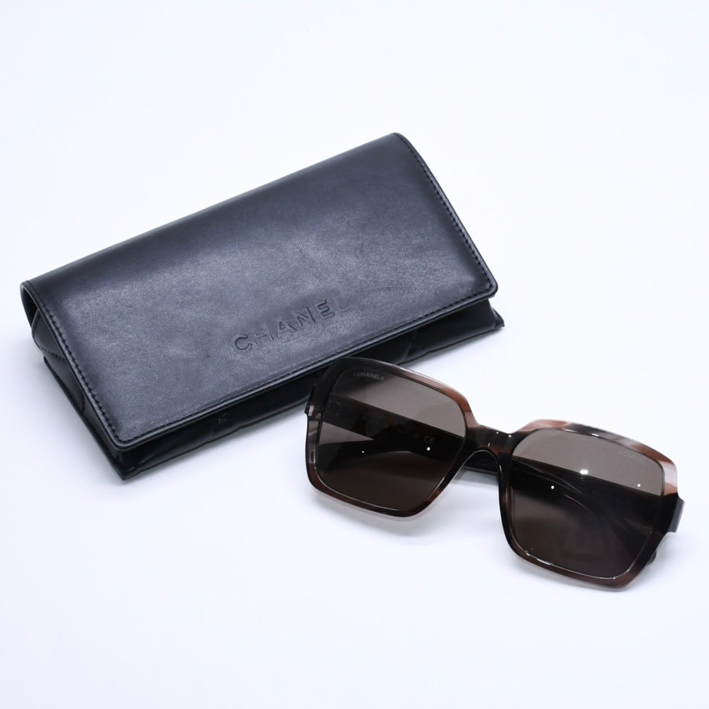 極美品 CHANEL シャネル リムレス サングラス アイウェア 5514-A c.714/S9 サイズ53□17 140 ココマーク ツイード 中古 4a004486