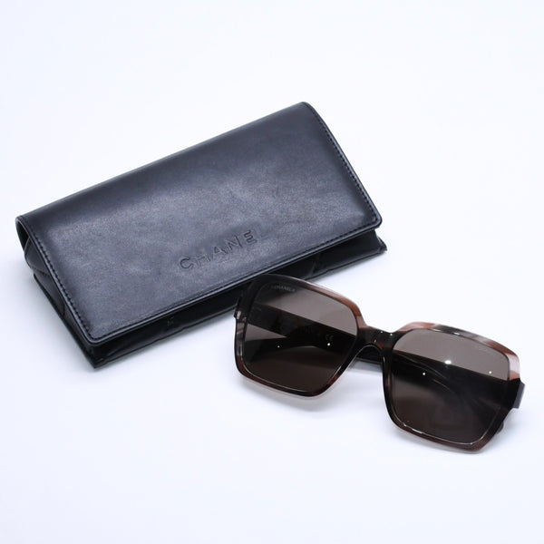 極美品 CHANEL シャネル リムレス サングラス アイウェア 5514-A c.714/S9 サイズ53□17 140 ココマーク ツイード 中古 4a004486