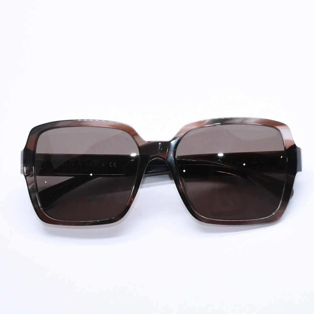 極美品 CHANEL シャネル リムレス サングラス アイウェア 5514-A c.714/S9 サイズ53□17 140 ココマーク ツイード 中古 4a004486