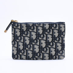 New and unused Christian Dior Christian Dior coin case coin purse 42-MA-0261 Oblique Jacquard Leather Navy Used 4a002766