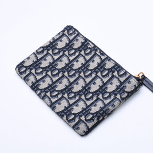New and unused Christian Dior Christian Dior coin case coin purse 42-MA-0261 Oblique Jacquard Leather Navy Used 4a002766