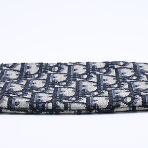 New and unused Christian Dior Christian Dior coin case coin purse 42-MA-0261 Oblique Jacquard Leather Navy Used 4a002766