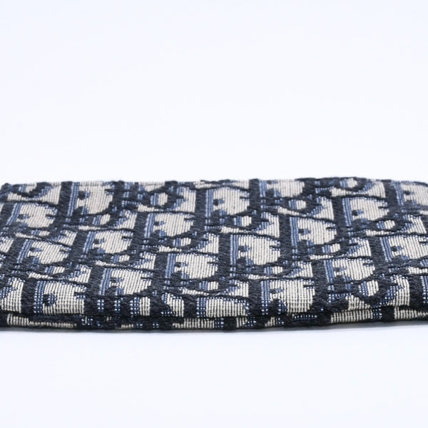 New and unused Christian Dior Christian Dior coin case coin purse 42-MA-0261 Oblique Jacquard Leather Navy Used 4a002766