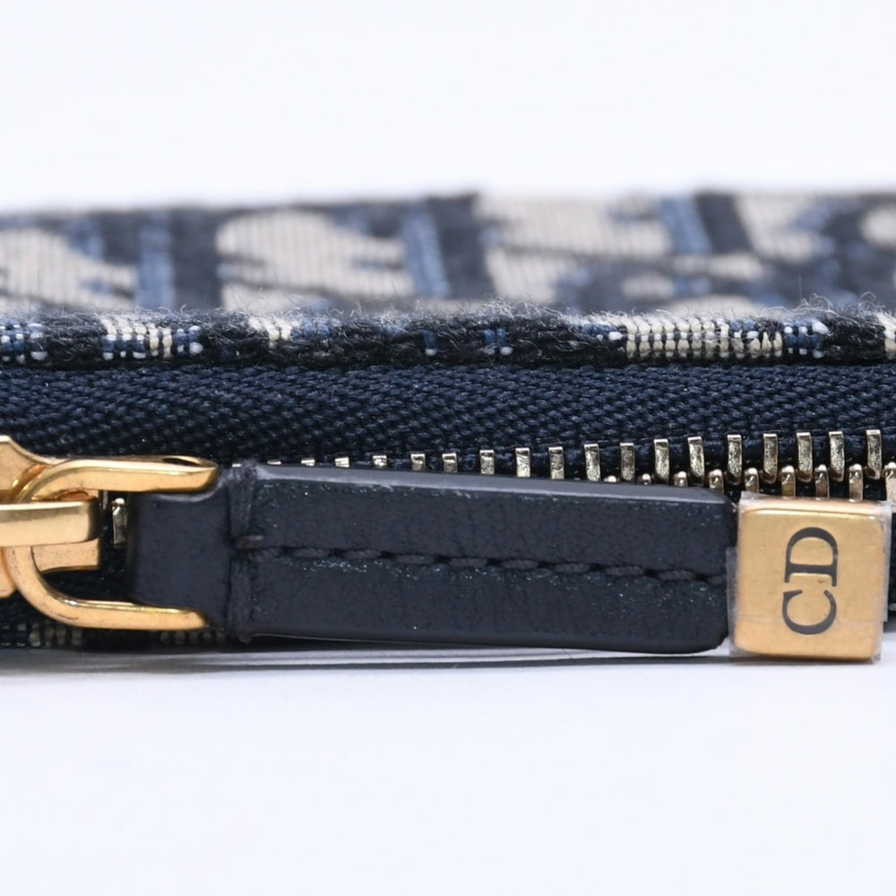 新品未使用 Christian Dior クリスチャンディオール コインケース 小銭入れ 42-MA-0261 オブリーク ジャガード レザー ネイビー 中古 4a002766