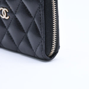 Very Good Condition CHANEL Chanel Matelasse Coin Case AP3179 Caviar Skin Coin Case Black Gold Hardware Used 4a004626