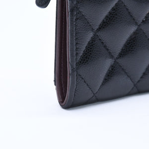 Very Good Condition CHANEL Chanel Matelasse Coin Case AP3179 Caviar Skin Coin Case Black Gold Hardware Used 4a004626