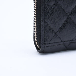 Very Good Condition CHANEL Chanel Matelasse Coin Case AP3179 Caviar Skin Coin Case Black Gold Hardware Used 4a004626