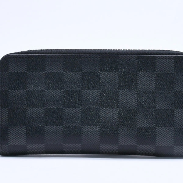 Very good condition LOUIS VUITTON Damier Graphite Canvas Zippy Wallet Portefeuille Vasco Black N63095 Used 4a004621