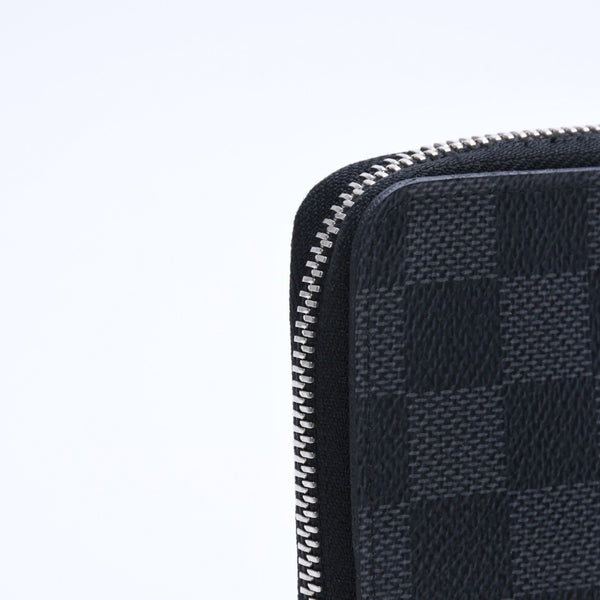 Very good condition LOUIS VUITTON Damier Graphite Canvas Zippy Wallet Portefeuille Vasco Black N63095 Used 4a004621