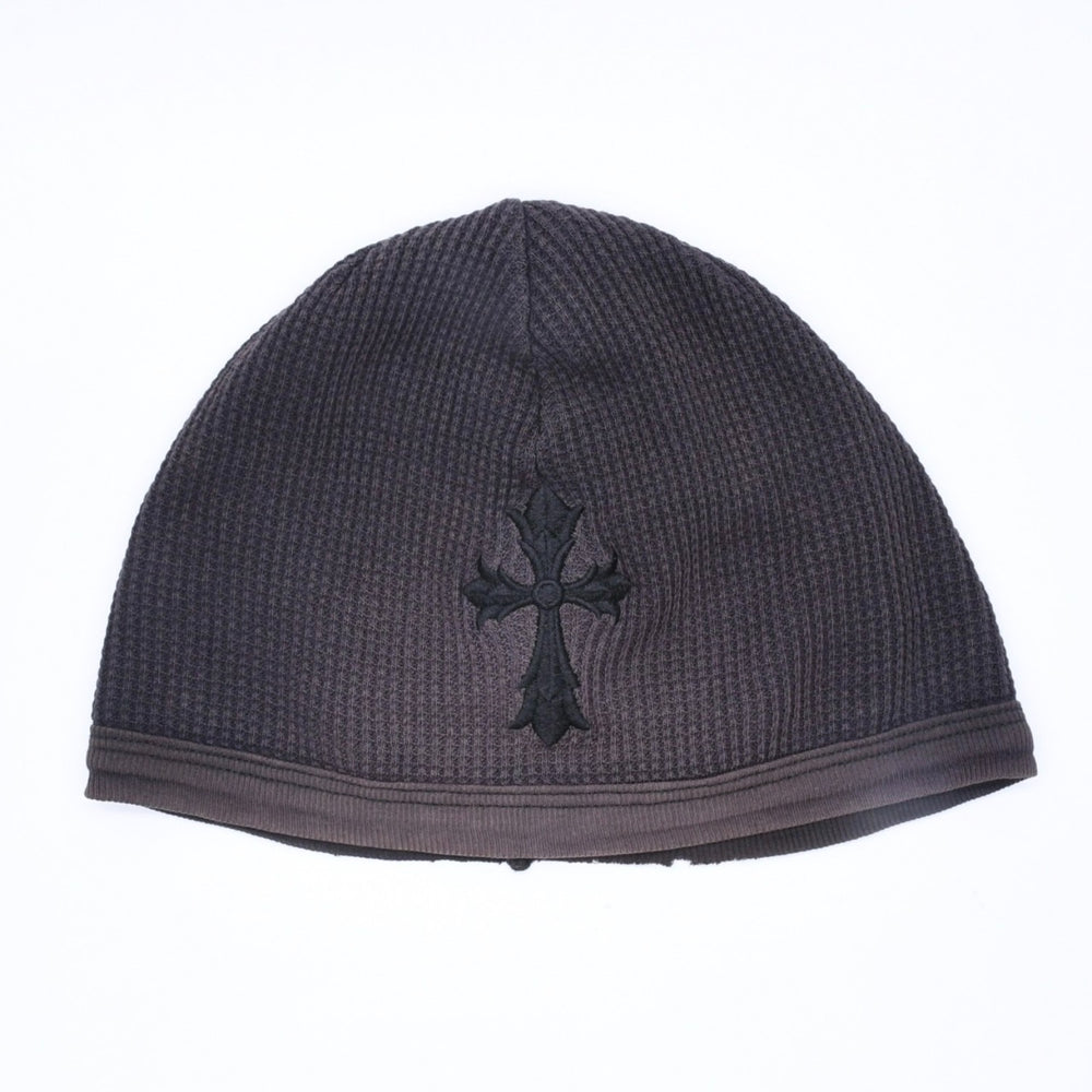 CHROME HEARTS Chrome Hearts Cross Embroidery Thermal Beanie Knit Cap Black Scroll Logo Embroidery Old CH Cross Good Product Used 4a004537