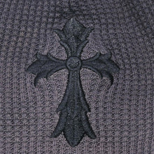 画像をギャラリービューアに読み込む, CHROME HEARTS クロムハーツ クロス刺繍 サーマル ビーニー ニット帽 ブラック スクロールロゴ 刺繍 オールド CHクロス 良品 中古 4a004537