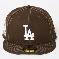 極美品 NEW ERA ニューエラ LAロゴ ブラウン ココア ホワイト キャップ 帽子 サイズ7 8/3 中古 4a004493