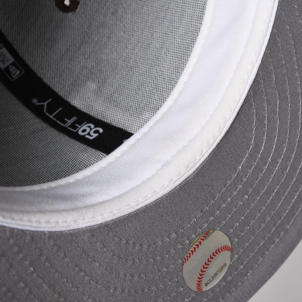 極美品 NEW ERA ニューエラ LAロゴ ブラウン ココア ホワイト キャップ 帽子 サイズ7 8/3 中古 4a004493