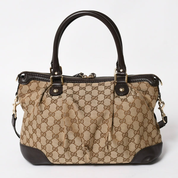 Very good condition GUCCI GG canvas 2WAY handbag shoulder bag 247902 Silver hardware used 4a002912