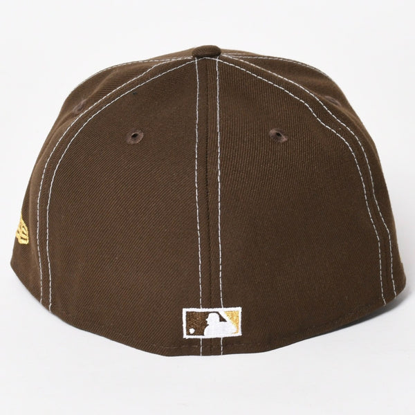 極美品 NEW ERA ニューエラ LAロゴ ブラウン ココア ホワイト キャップ 帽子 サイズ7 8/3 中古 4a004493