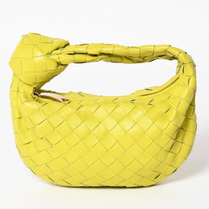 Very Good Condition BOTTEGA VENETA MINI JODIE Handbag 690225 Intrecciato Yellow Green Used 4b013557