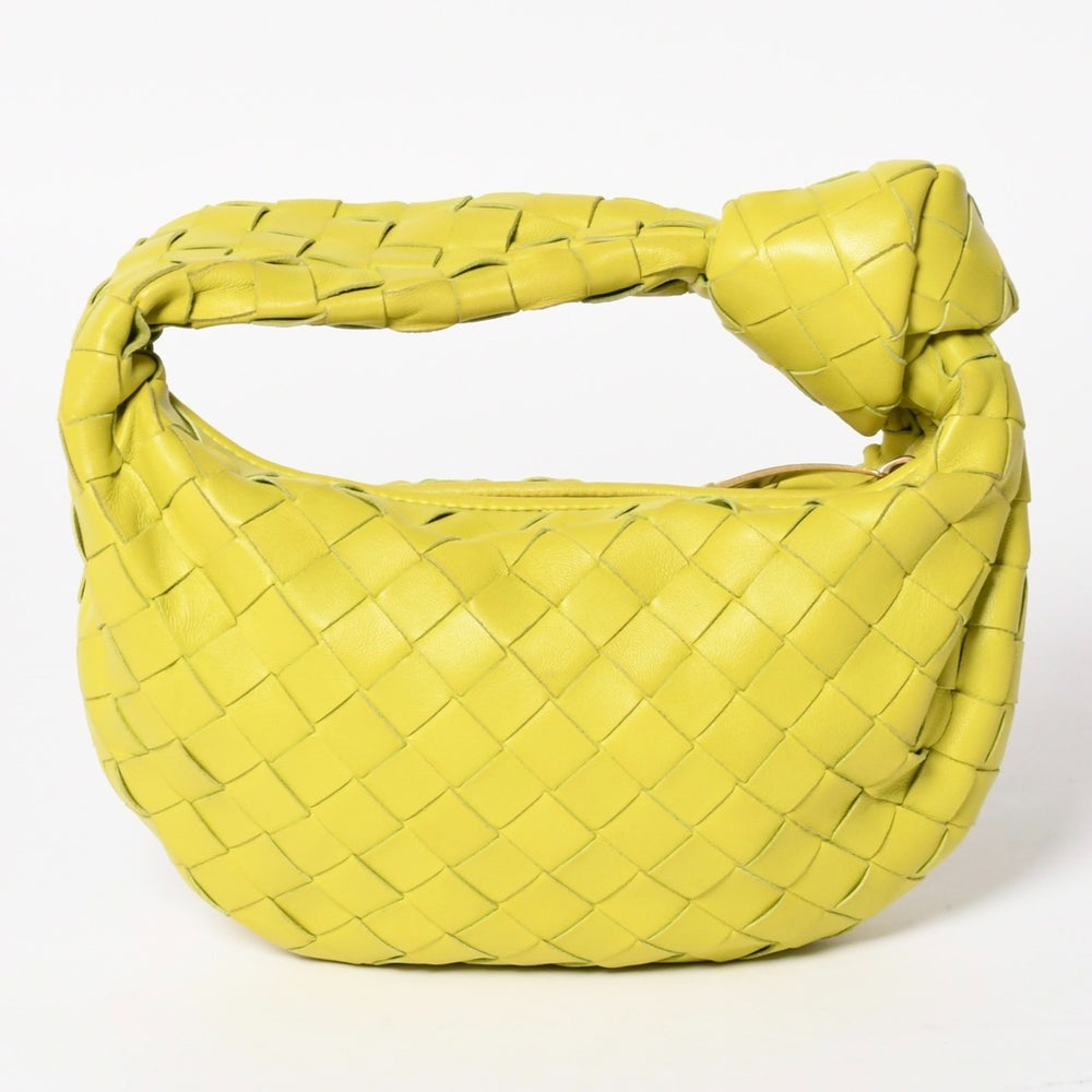 極美品 BOTTEGA VENETA ボッテガヴェネタ MINI JODIE ミニ ジョディ ハンドバッグ 690225 イントレチャート イエローグリーン 中古 4b013557