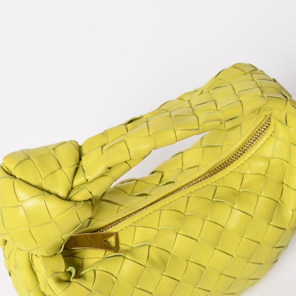 極美品 BOTTEGA VENETA ボッテガヴェネタ MINI JODIE ミニ ジョディ ハンドバッグ 690225 イントレチャート イエローグリーン 中古 4b013557
