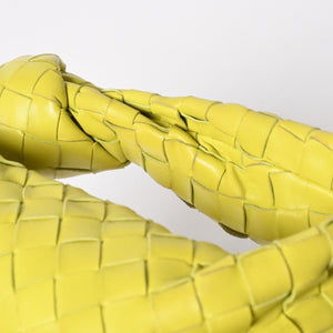 Very Good Condition BOTTEGA VENETA MINI JODIE Handbag 690225 Intrecciato Yellow Green Used 4b013557