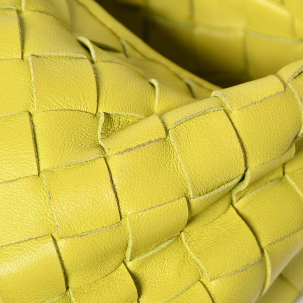 Very Good Condition BOTTEGA VENETA MINI JODIE Handbag 690225 Intrecciato Yellow Green Used 4b013557