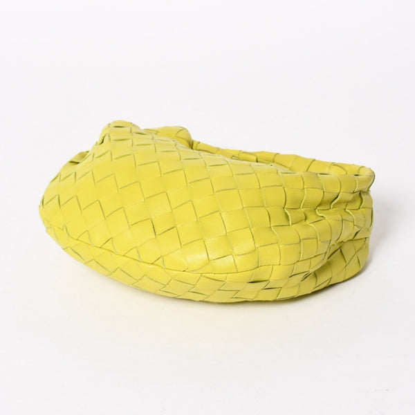 Very Good Condition BOTTEGA VENETA MINI JODIE Handbag 690225 Intrecciato Yellow Green Used 4b013557