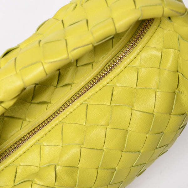 Very Good Condition BOTTEGA VENETA MINI JODIE Handbag 690225 Intrecciato Yellow Green Used 4b013557
