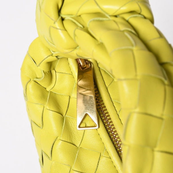 Very Good Condition BOTTEGA VENETA MINI JODIE Handbag 690225 Intrecciato Yellow Green Used 4b013557