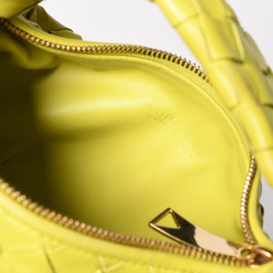 Very Good Condition BOTTEGA VENETA MINI JODIE Handbag 690225 Intrecciato Yellow Green Used 4b013557