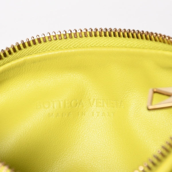Very Good Condition BOTTEGA VENETA MINI JODIE Handbag 690225 Intrecciato Yellow Green Used 4b013557