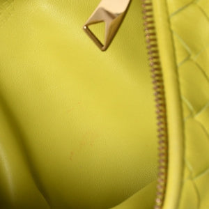 Very Good Condition BOTTEGA VENETA MINI JODIE Handbag 690225 Intrecciato Yellow Green Used 4b013557