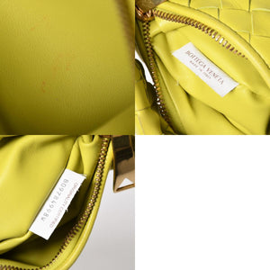 Very Good Condition BOTTEGA VENETA MINI JODIE Handbag 690225 Intrecciato Yellow Green Used 4b013557