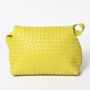 Very Good Condition BOTTEGAVENETA THE FOLD BAG The Fold Shoulder Bag 642637 Intrecciato Green Used 4a001648