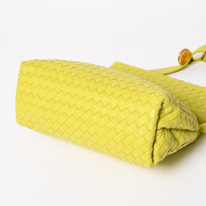 Very Good Condition BOTTEGAVENETA THE FOLD BAG The Fold Shoulder Bag 642637 Intrecciato Green Used 4a001648