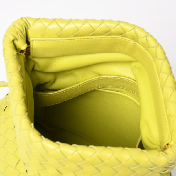 Very Good Condition BOTTEGAVENETA THE FOLD BAG The Fold Shoulder Bag 642637 Intrecciato Green Used 4a001648
