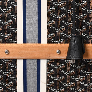 極美品 GOYARD ゴヤール パラス55 トランクケース ヘリンボーン柄 レザー ブラック 中古 4a004500
