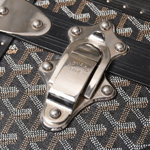 画像をギャラリービューアに読み込む, 極美品 GOYARD ゴヤール パラス55 トランクケース ヘリンボーン柄 レザー ブラック 中古 4a004500