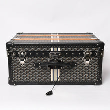 画像をギャラリービューアに読み込む, 極美品 GOYARD ゴヤール パラス55 トランクケース ヘリンボーン柄 レザー ブラック 中古 4a004500