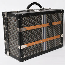 画像をギャラリービューアに読み込む, 極美品 GOYARD ゴヤール パラス55 トランクケース ヘリンボーン柄 レザー ブラック 中古 4a004500