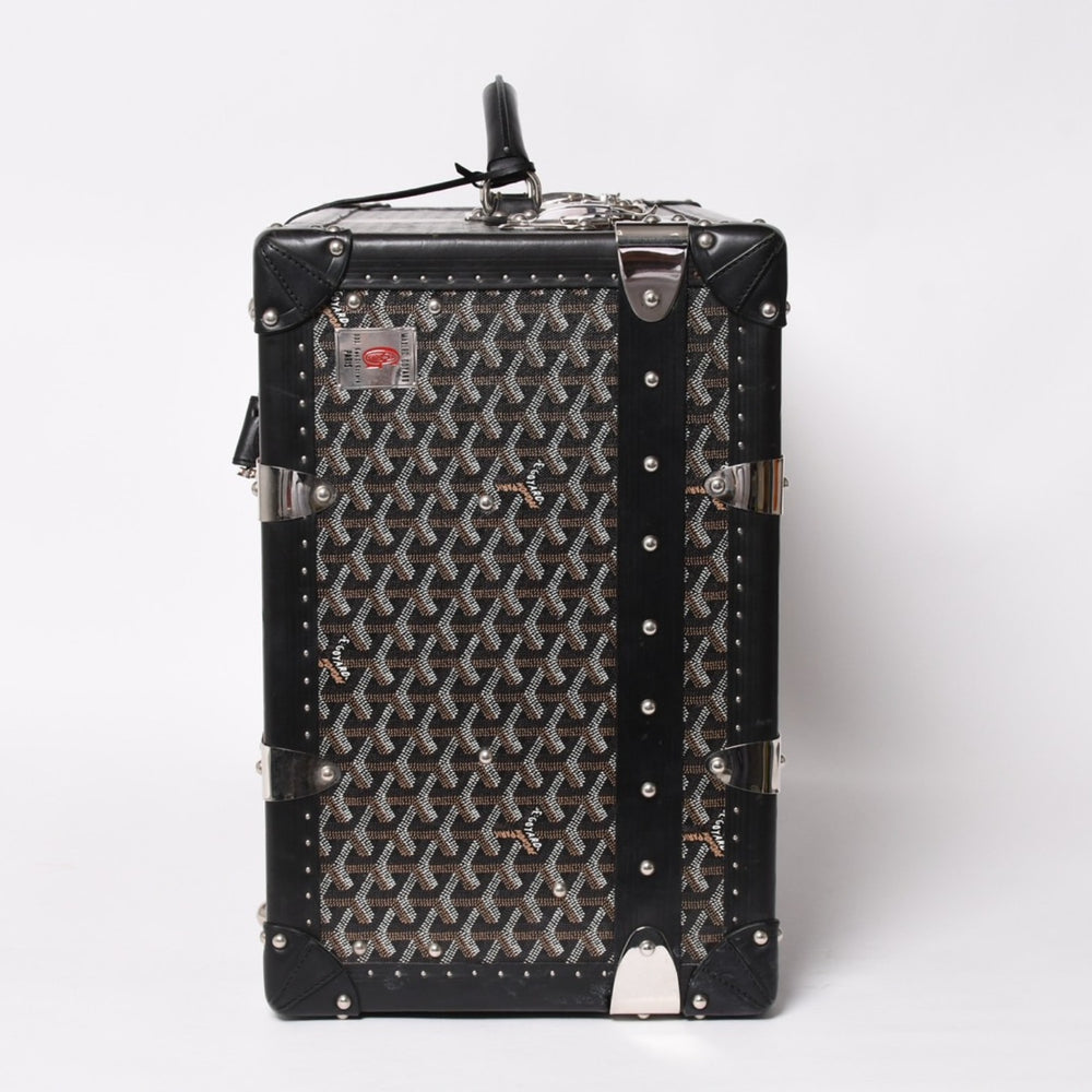 Very good condition GOYARD Pallas 55 trunk case herringbone pattern leather black used 4a004500
