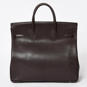 極美品 エルメス HERMES オータクロア 32 ハンドバッグ シェーブル ブラウン シルバー金具 レディース □E刻印 中古 4a004665