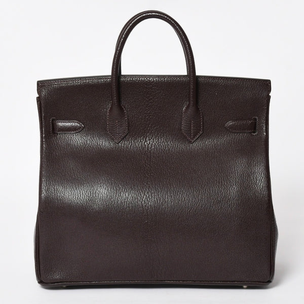 極美品 エルメス HERMES オータクロア 32 ハンドバッグ シェーブル ブラウン シルバー金具 レディース □E刻印 中古 4a004665
