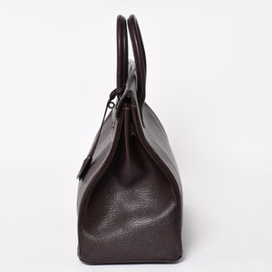 極美品 エルメス HERMES オータクロア 32 ハンドバッグ シェーブル ブラウン シルバー金具 レディース □E刻印 中古 4a004665