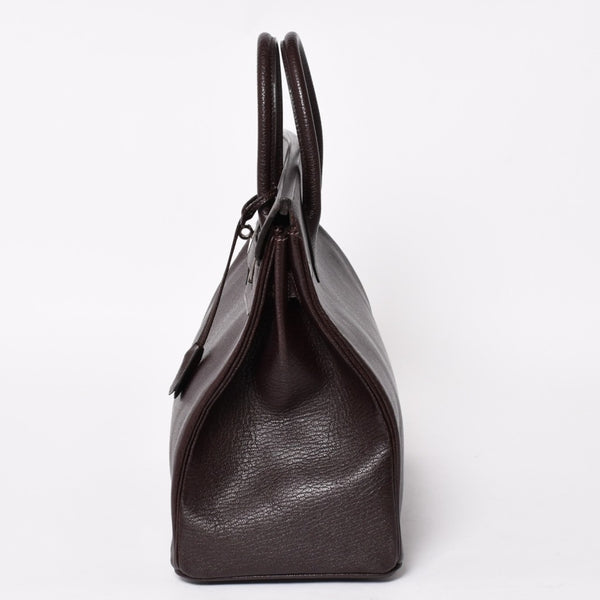 極美品 エルメス HERMES オータクロア 32 ハンドバッグ シェーブル ブラウン シルバー金具 レディース □E刻印 中古 4a004665