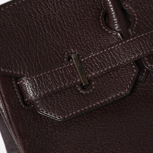 極美品 エルメス HERMES オータクロア 32 ハンドバッグ シェーブル ブラウン シルバー金具 レディース □E刻印 中古 4a004665