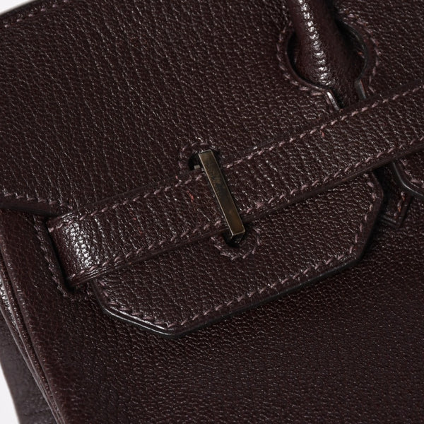 極美品 エルメス HERMES オータクロア 32 ハンドバッグ シェーブル ブラウン シルバー金具 レディース □E刻印 中古 4a004665