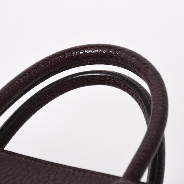 極美品 エルメス HERMES オータクロア 32 ハンドバッグ シェーブル ブラウン シルバー金具 レディース □E刻印 中古 4a004665