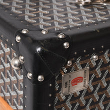 画像をギャラリービューアに読み込む, 極美品 GOYARD ゴヤール パラス55 トランクケース ヘリンボーン柄 レザー ブラック 中古 4a004500