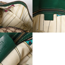 Load image into Gallery viewer, 極美品 GUCCI グッチ ショルダーバッグ GGキャンバス ホースビットチェーン ゴールド金具 レザー グリーン 159402 中古 4a004504