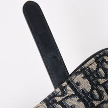 Load image into Gallery viewer, 極美品 Christian Dior クリスチャンディオール オブリークサドルバッグ キャンバス×レザー ハンドバッグ ネイビー ゴールド金具 中古 4a004720